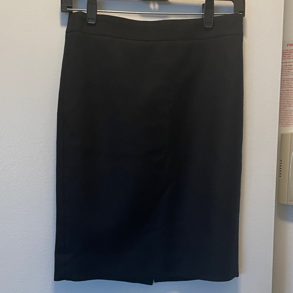 J. Crew No. 2 Double-Serge Wool Black Pencil Skirt